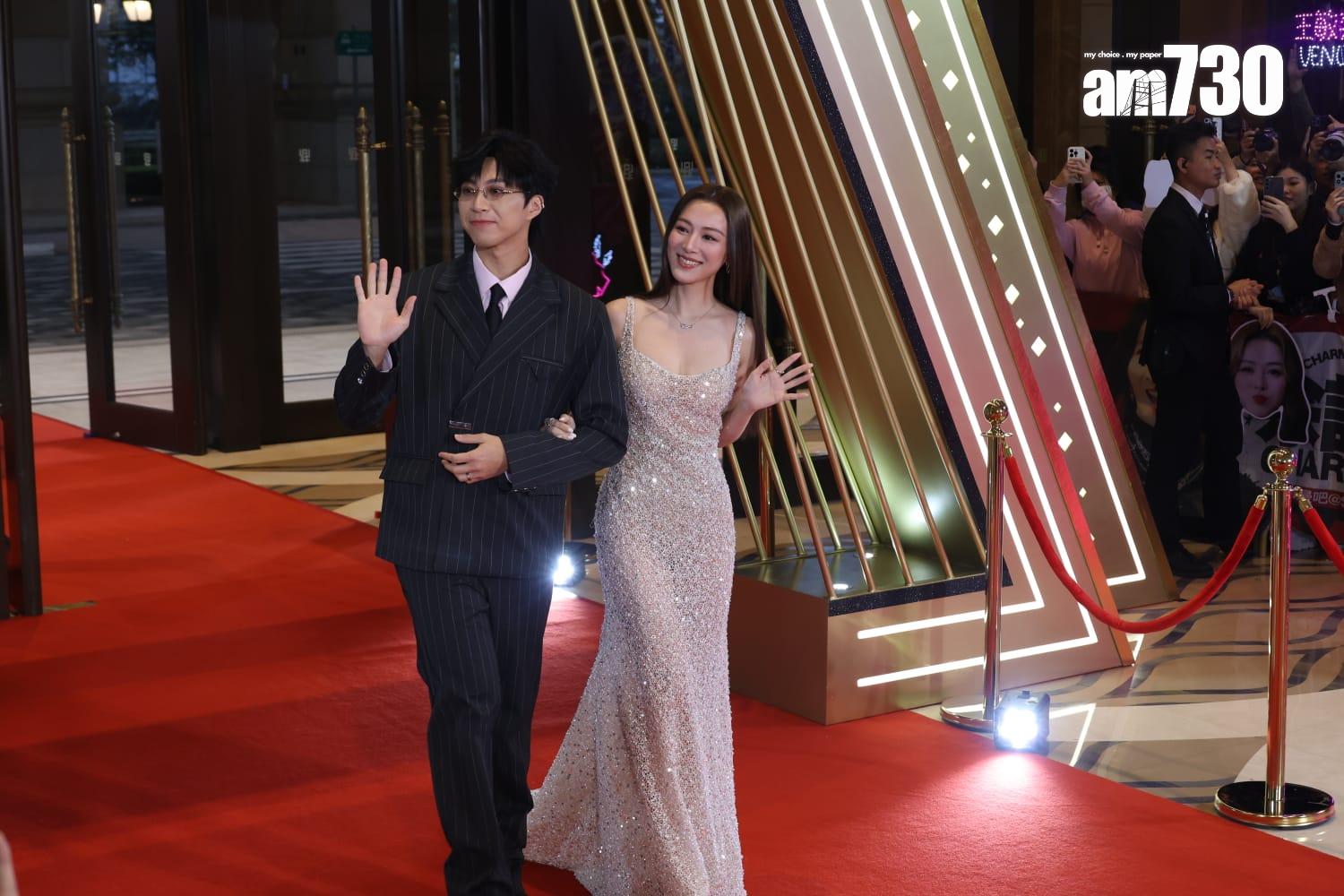 萬千星輝頒獎禮2025紅地毯|吳業坤、王敏奕。(林俊源攝)