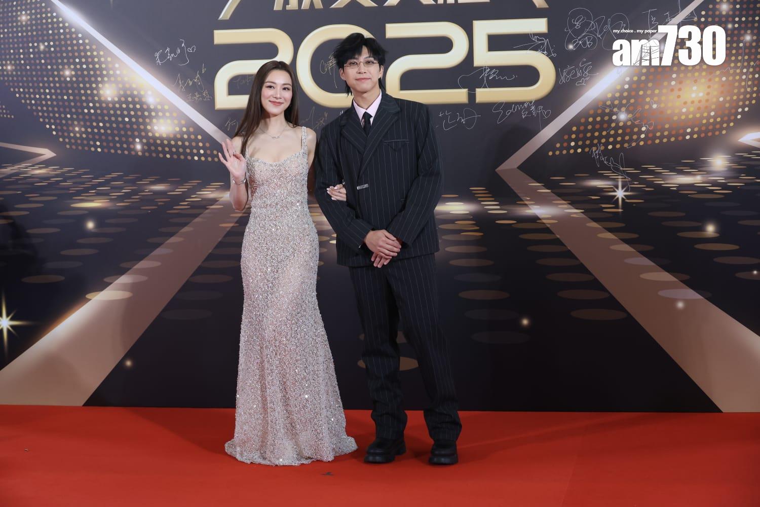 萬千星輝頒獎禮2025紅地毯|吳業坤、王敏奕。(林俊源攝)