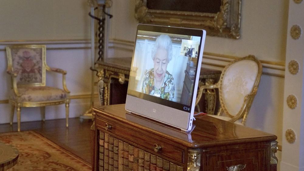 英女王於查理斯確診後首次露面。(AP)