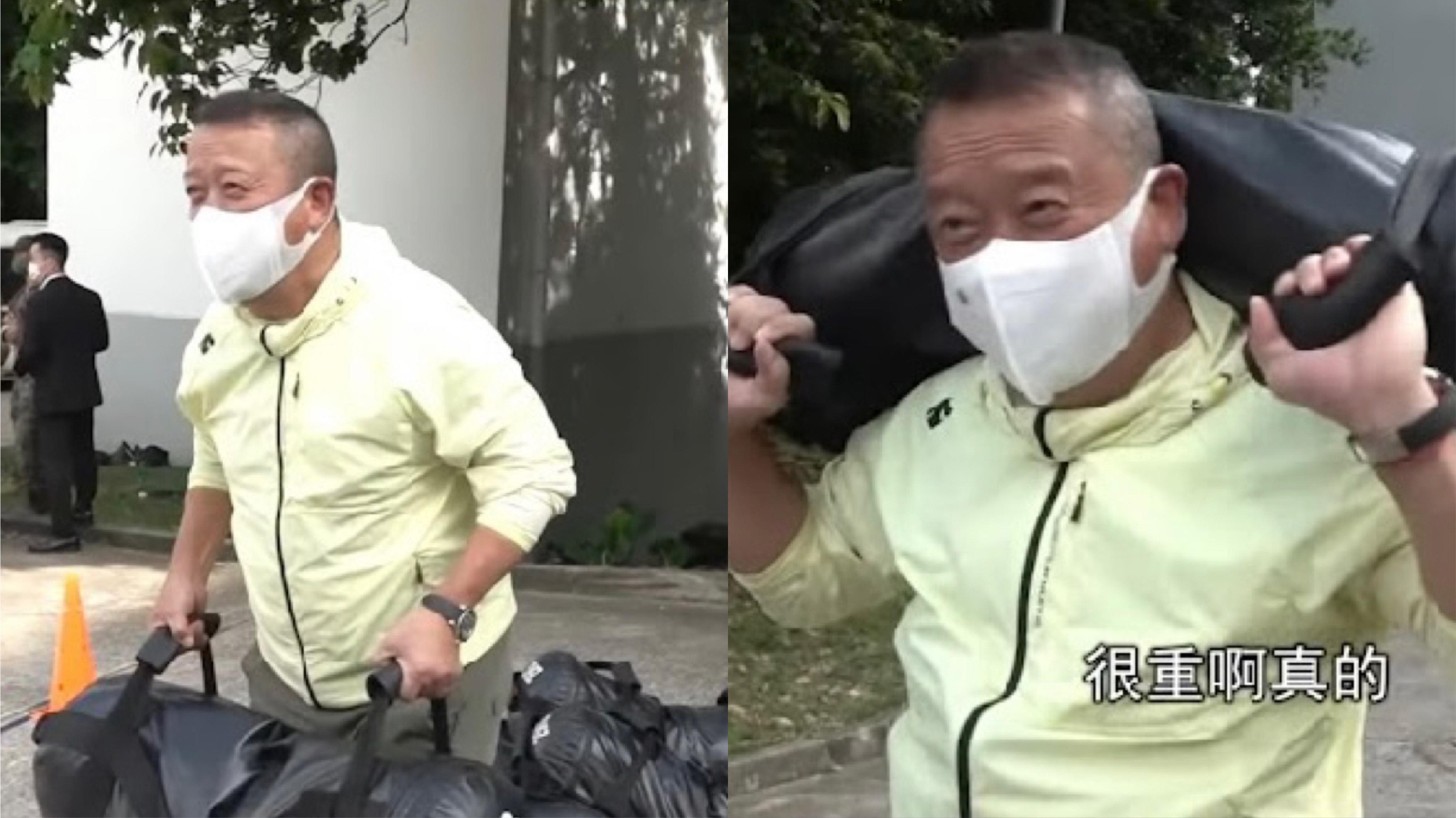曾志偉現身探班，並表示25KG沙包真的很重。