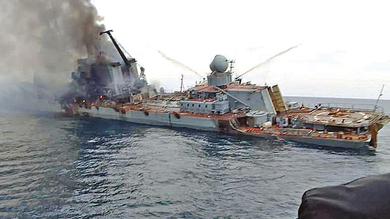 網上流出 莫斯科號冒煙片曝光 傳俄兵40死200傷