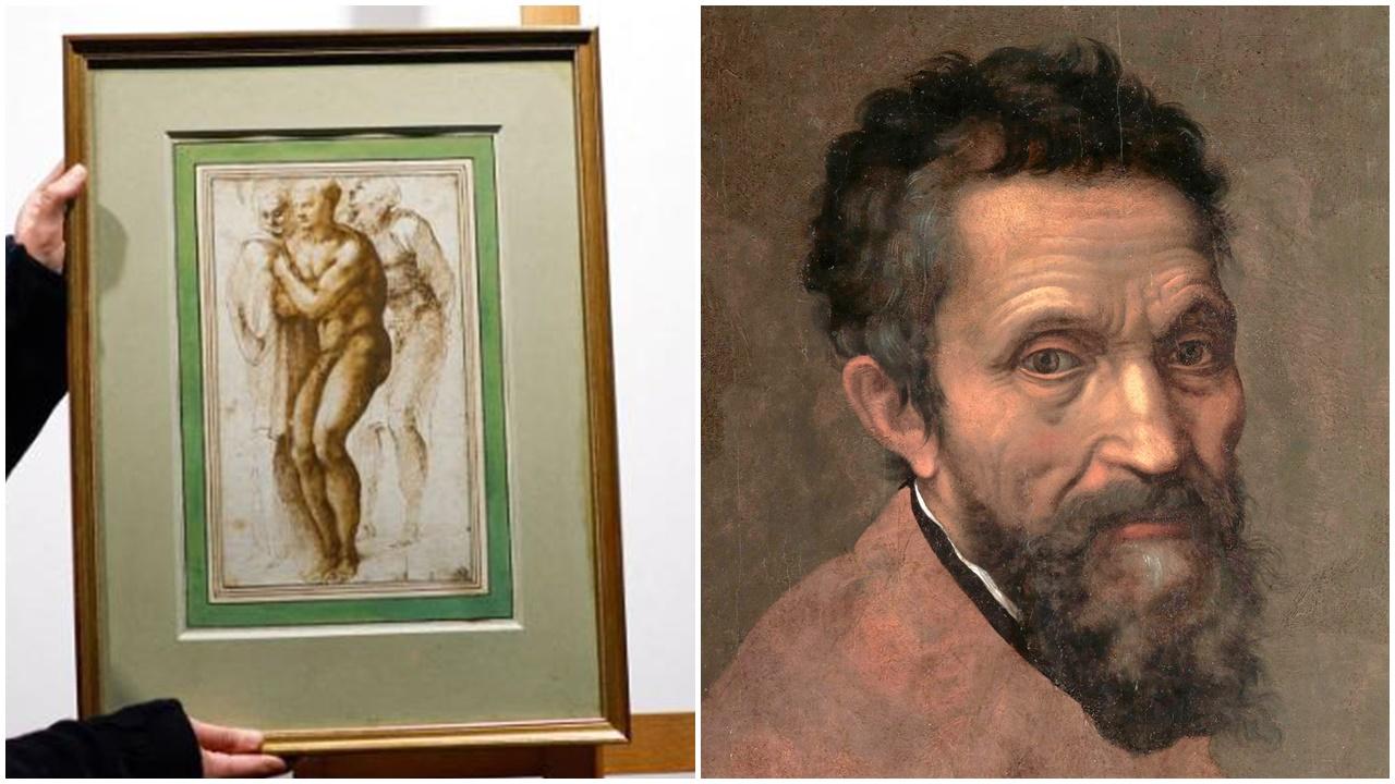 曾列法國國寶，米高安哲羅裸體素描1.91億元創紀錄成交。(網上圖片)