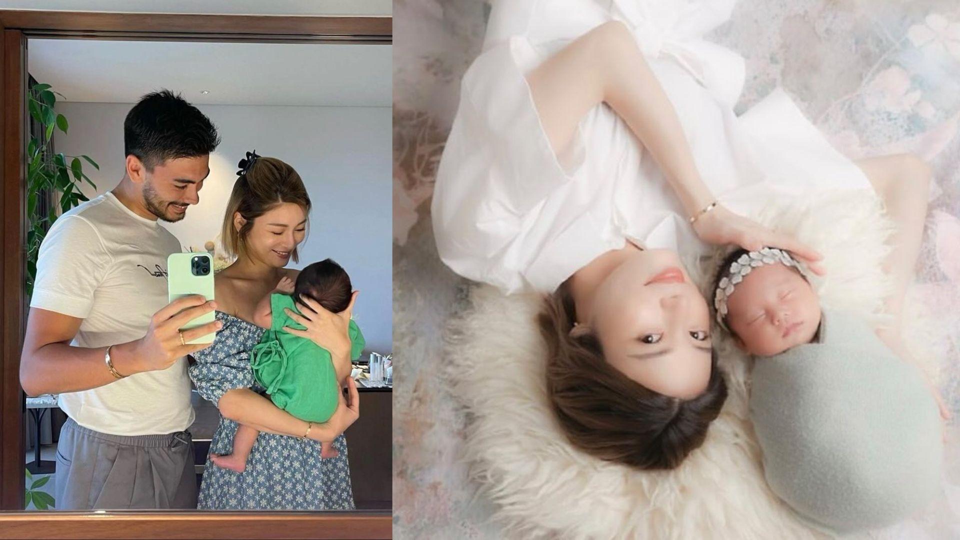 島袋聖南抱B仔拍親子寫真 自拍一家三口全家福