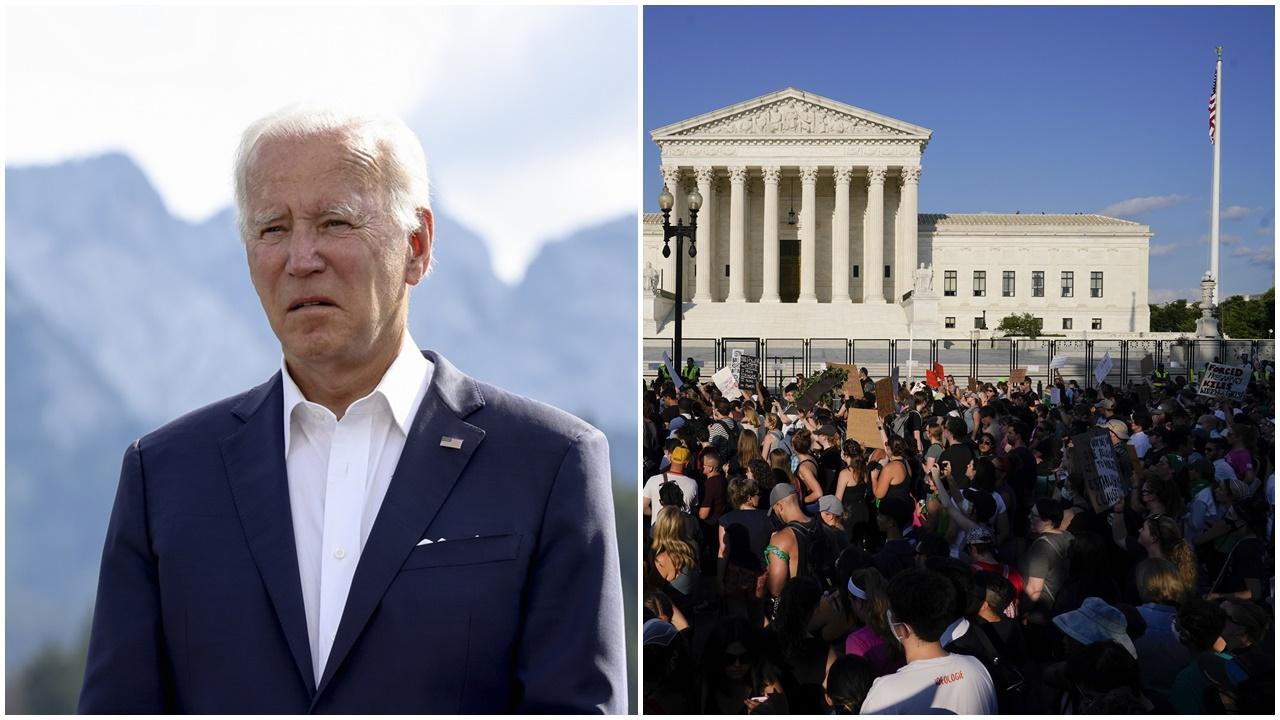 美墮胎權被推翻，34名參議員去信籲拜登介入。(AP)