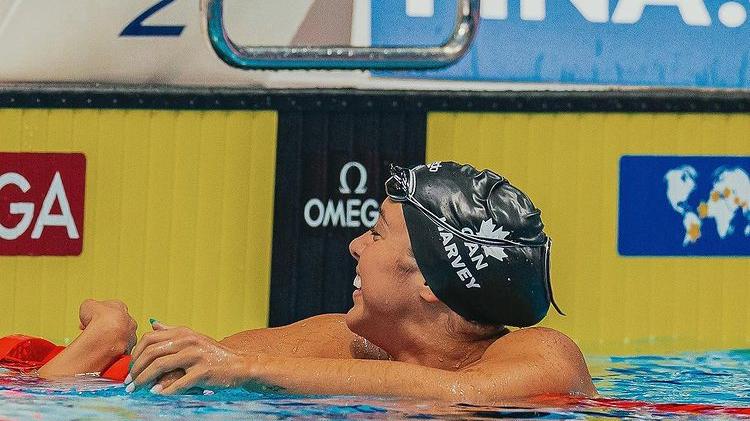 加拿大泳手哈維稱遭到落藥。(Instagram圖片)