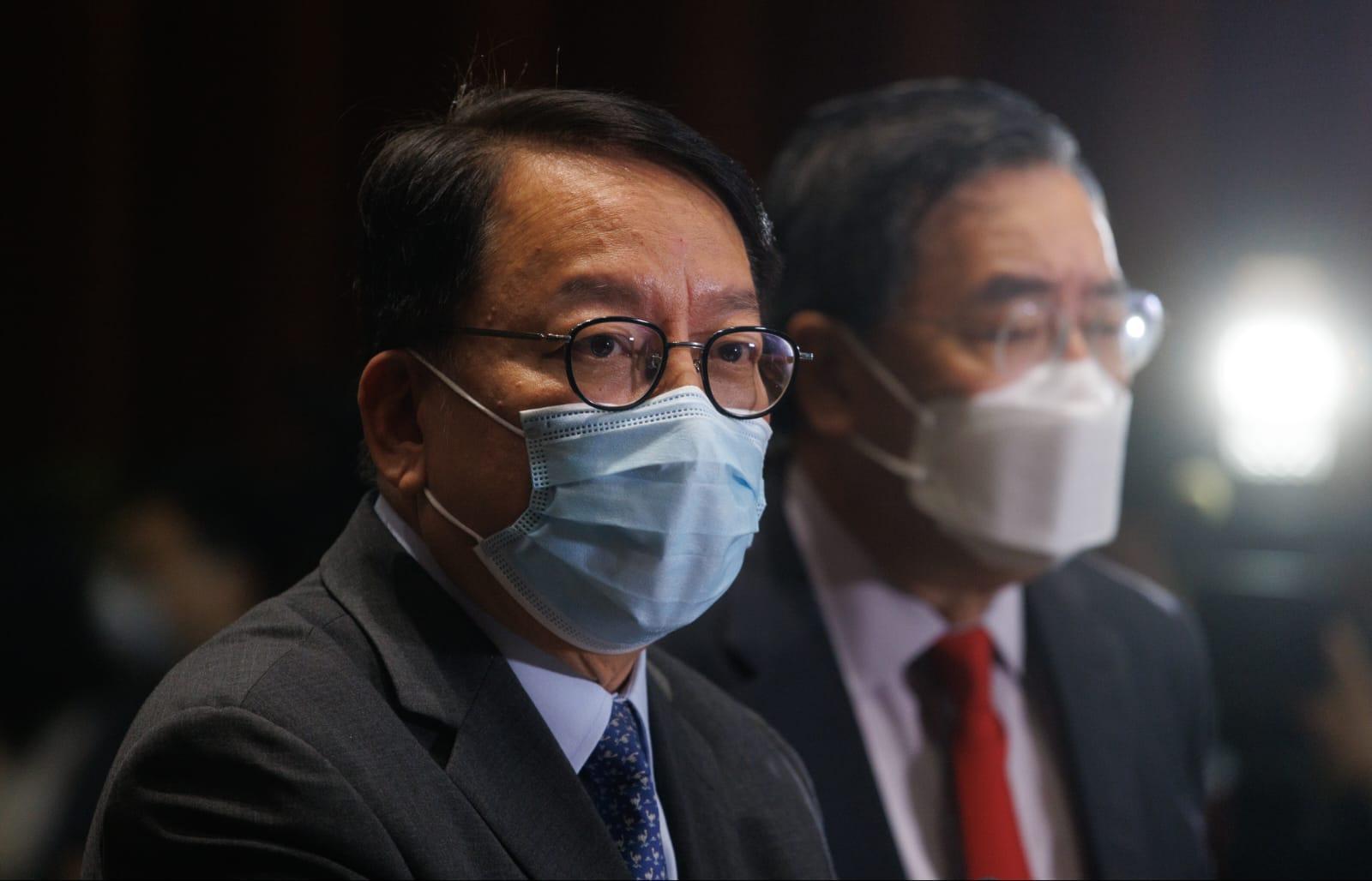 政務司司長陳國基亦透露，政府一直未有停止與內地商討通關安排。(蘇文傑攝)