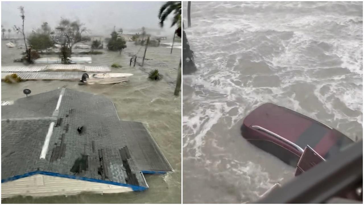 四級颶風伊恩登陸美國佛州，250萬人疏散100萬戶停電。(Twitter)