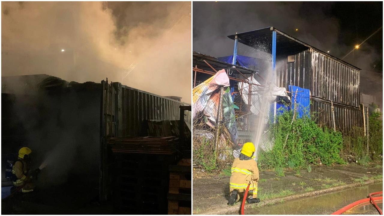 葵涌貨倉三級火焚燒逾3小時撲熄，1人輕傷。(香港消防處@FB)