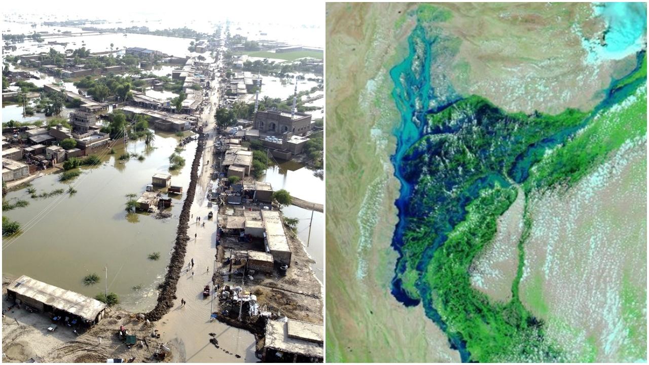 巴基斯坦水災後，內陸驚現闊約100公里湖泊。