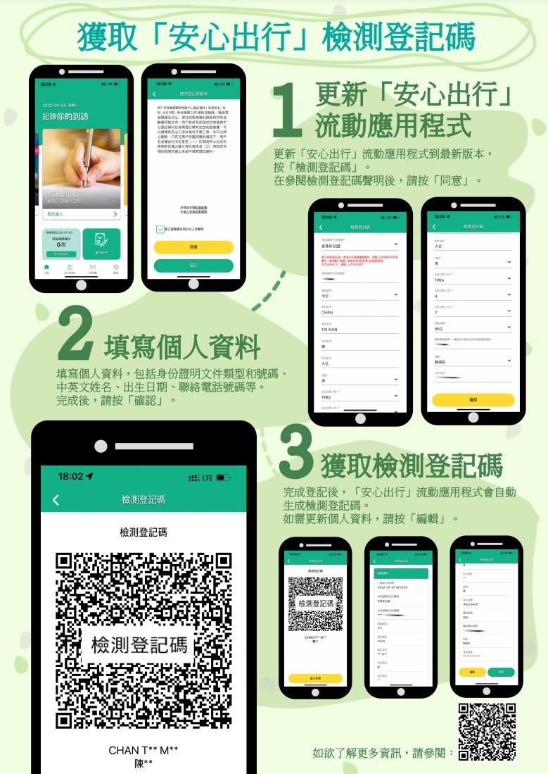 安心出行｜新增「檢測登記碼」簡化核酸檢測登記流程  減市民現場輪候登記時間