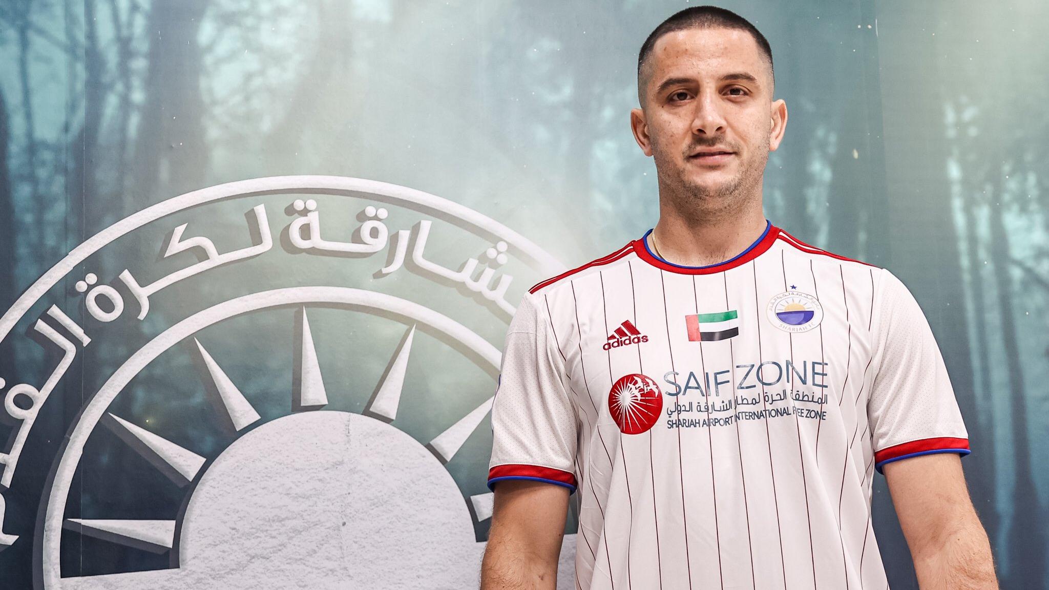 前希臘國腳文勞拉斯轉投阿聯酋沙迦。(沙迦Twitter圖片)