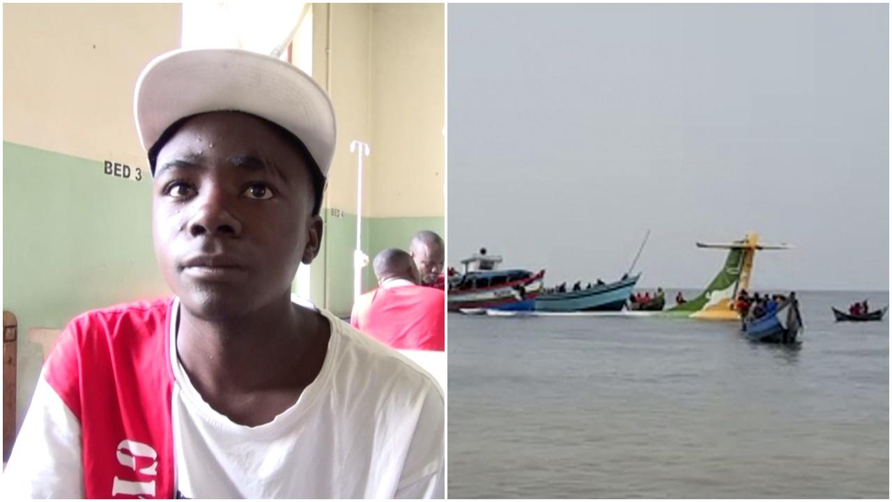 坦桑尼亞墜機，漁民跳湖救人至昏迷送院，獲封英雄獎100萬及職位。(Twitter)