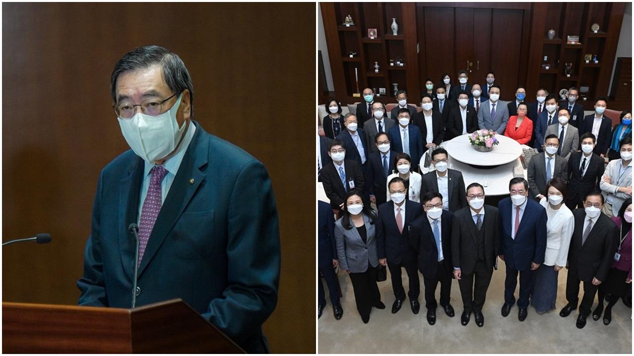 立法會今早舉行第四次前廳交流會，由律政司司長林定國率領官員出席。(政府新聞處圖)