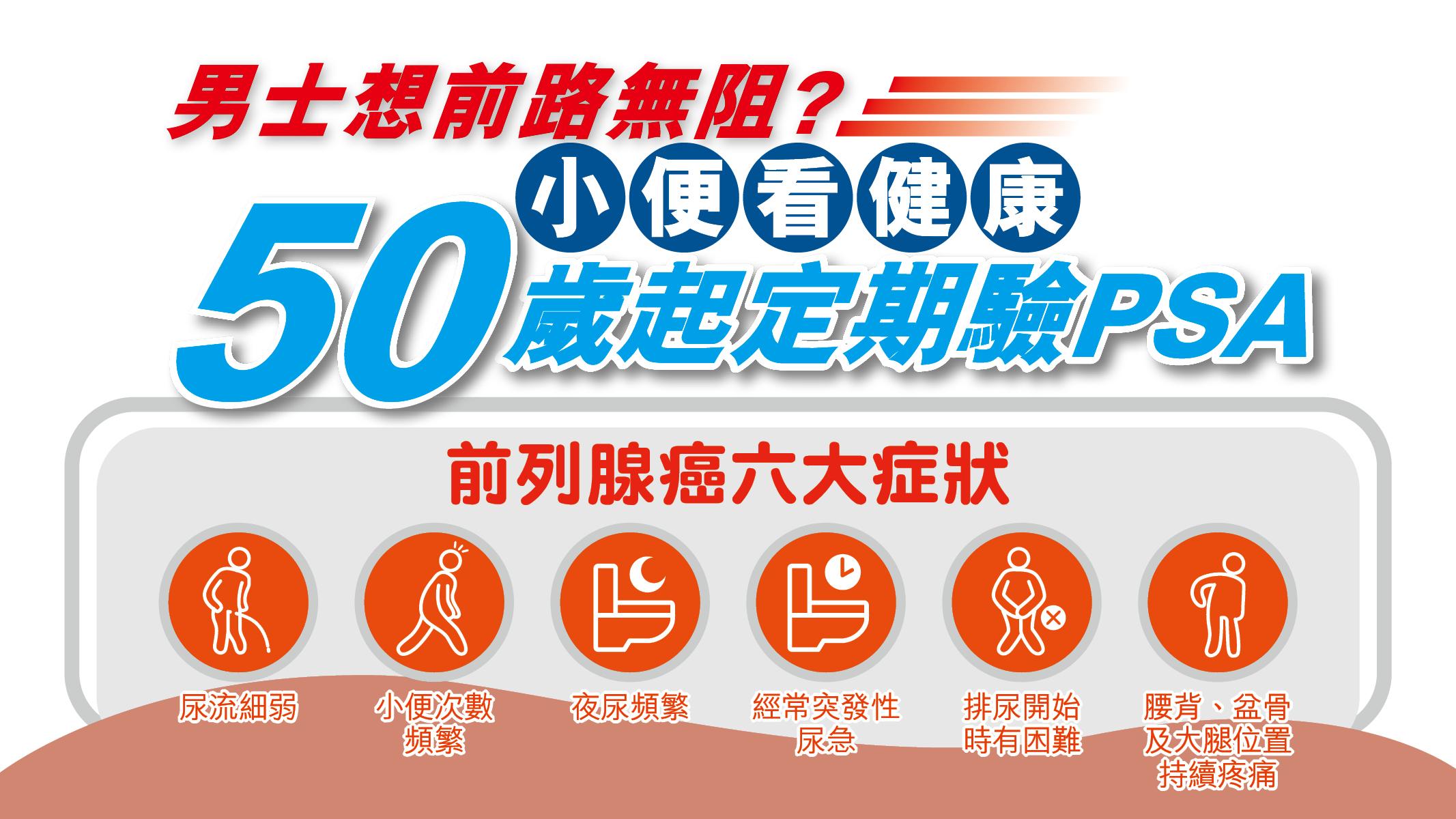 男士想前路無阻？小便看健康 50歲起定期驗PSA