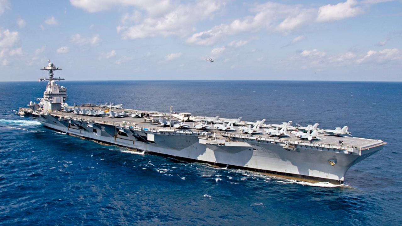 美國幻想2艘航母可打敗中國，哈哈！