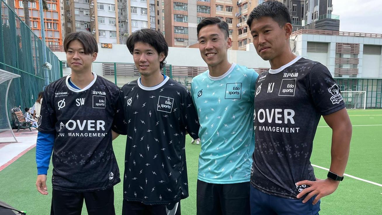 歐陽耀冲與流浪日本新援神田夢實。(本報攝)