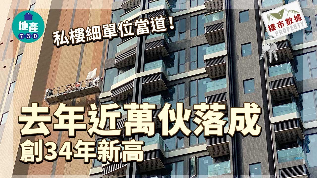 樓市數據｜細單位當道！去年近萬伙落成 創34年新高