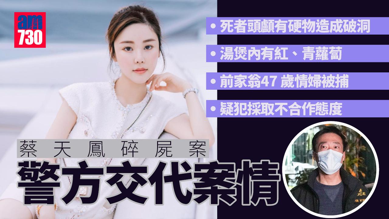 蔡天鳳碎屍案｜警方指死者頭顱有硬物造成破洞 前家翁情婦被捕 疑犯採取不合作態度