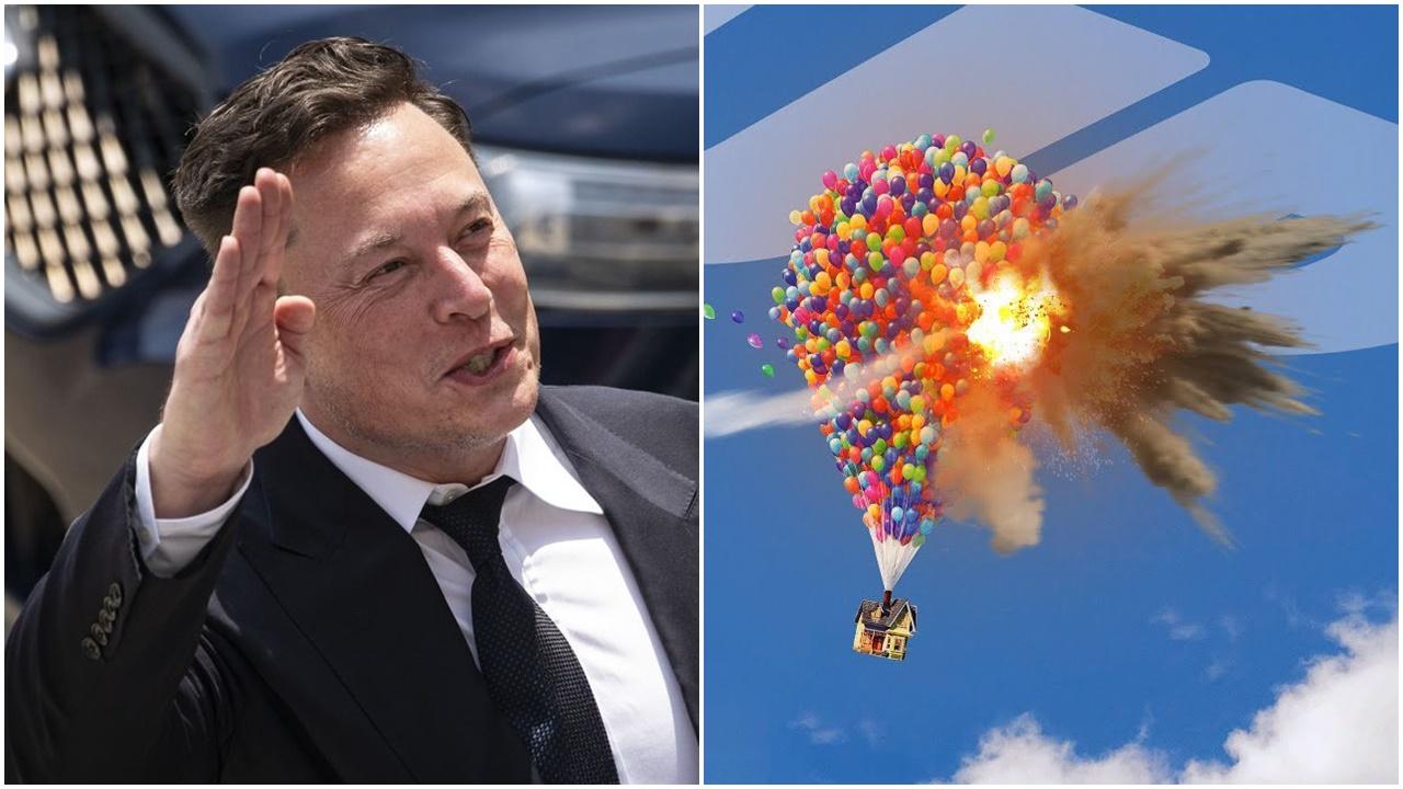 馬斯克以動畫《沖天救兵》P圖嘲美軍機擊落中國氣球。