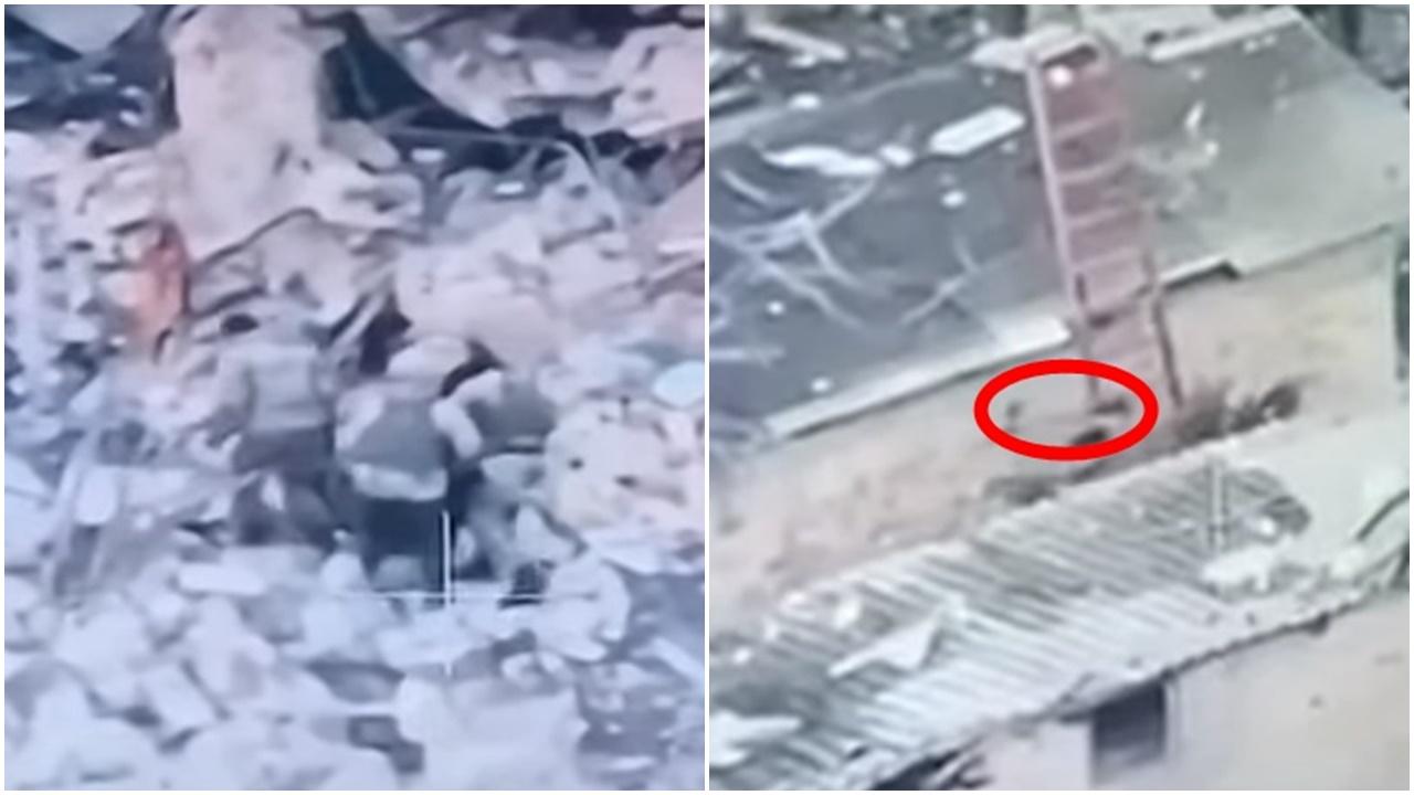 華格納僱傭兵疑用鐵鏟處決指揮官，過程遭無人機拍攝。(YouTube)