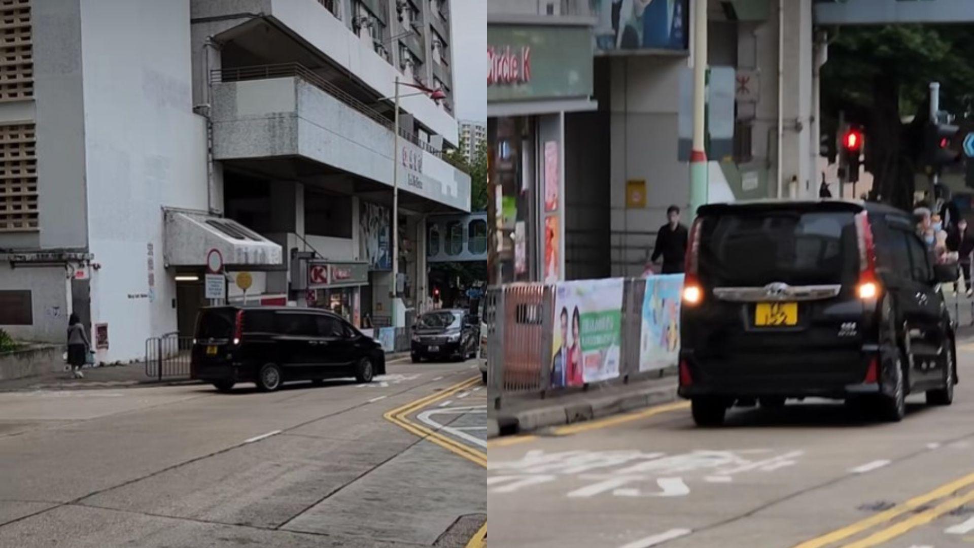 七人車疑行錯路當街倒車逆行，險象環生。(網上圖片)