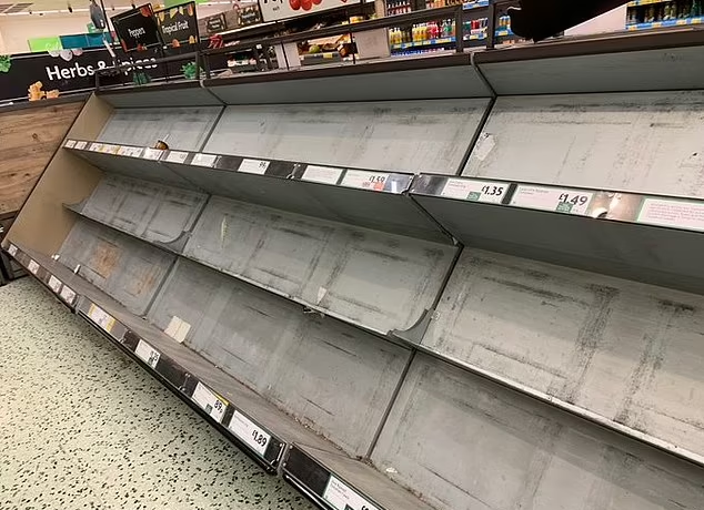 英國超市蔬果短缺 每人限購3包 貨架清空