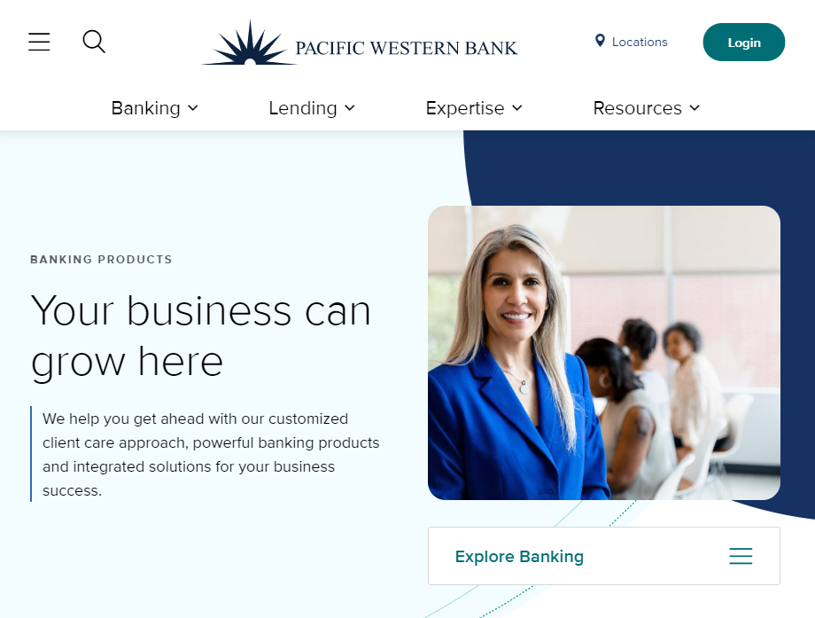 再有美國銀行現流動性危機，傳加州PacWest銀行亦陷資金流問題。(PacWest圖片)