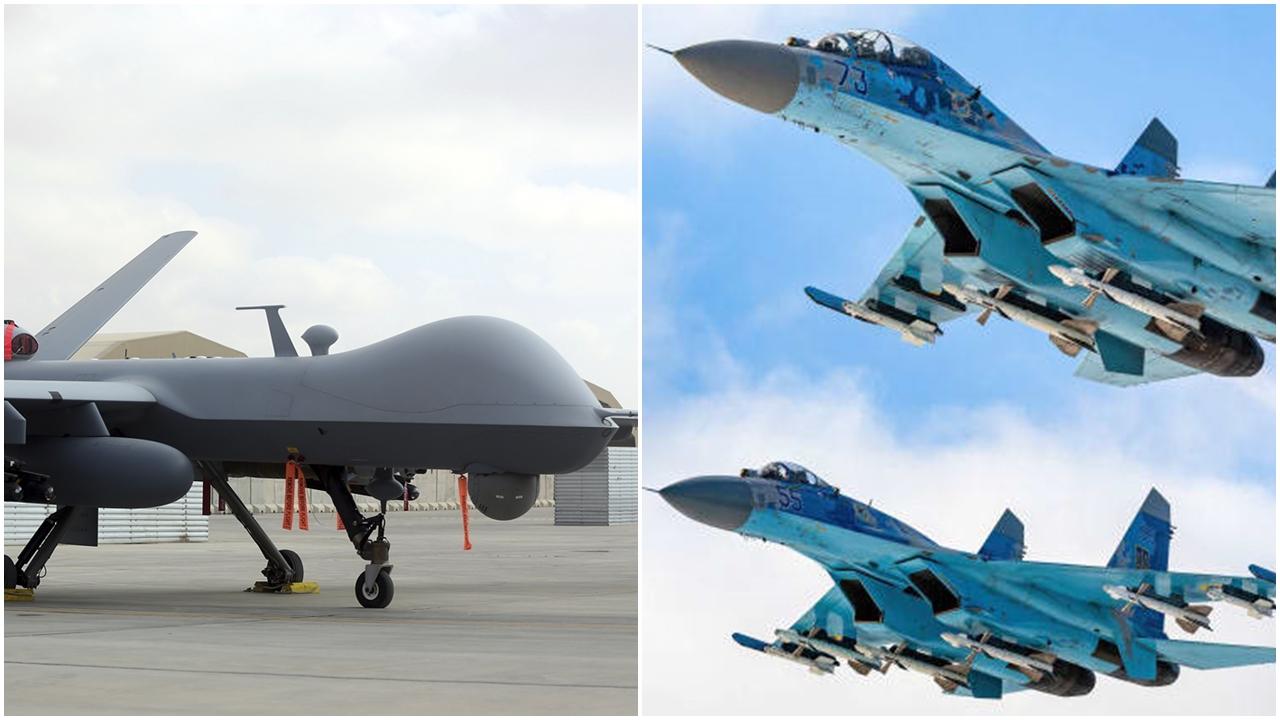 美無人機黑海遭俄戰機攔截墜毀，俄方否認曾碰撞。(資料圖片)