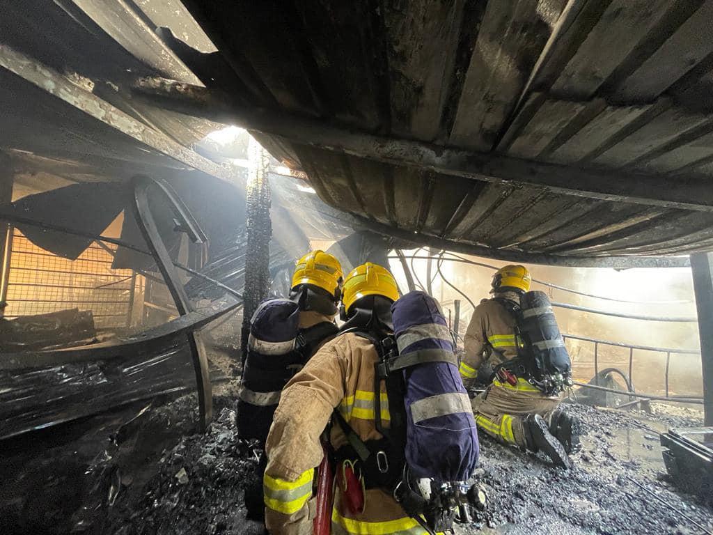 坪輋五洲路回收場發生火警。 