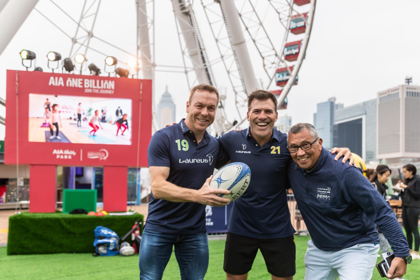 勞倫斯公益體育基金會大使Chris Hoy （左一）及Schalk Brits（左二）亦有出席活動。