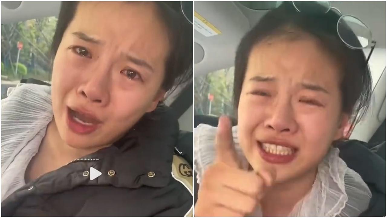 拍女友狂鬧麵難食，網民洞悉關鍵力挺女方。(微博)