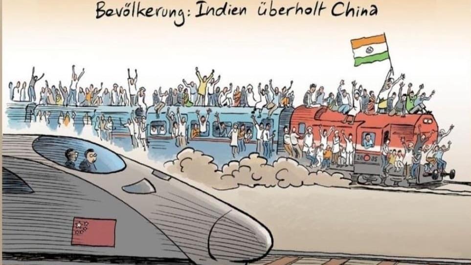 德國雜誌的插圖被指歧視。(Twitter圖片)