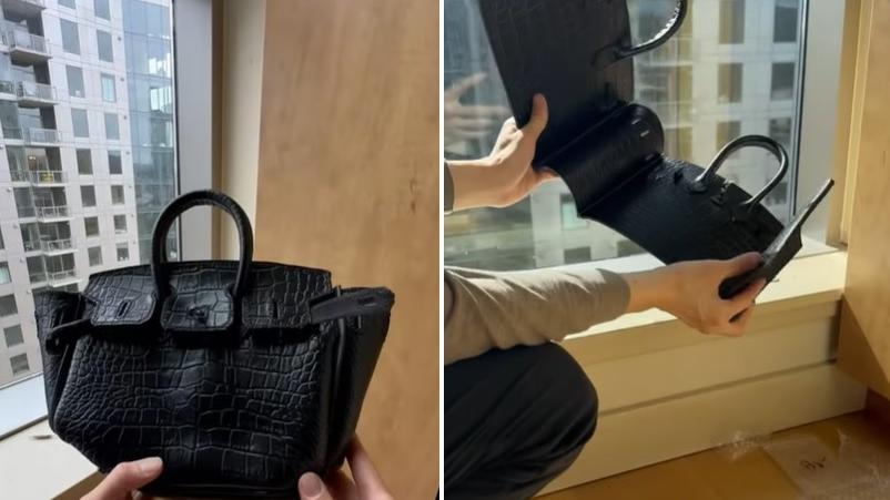 斯韋親手打造愛心愛馬仕Birkin手袋送給女友。(互聯網)