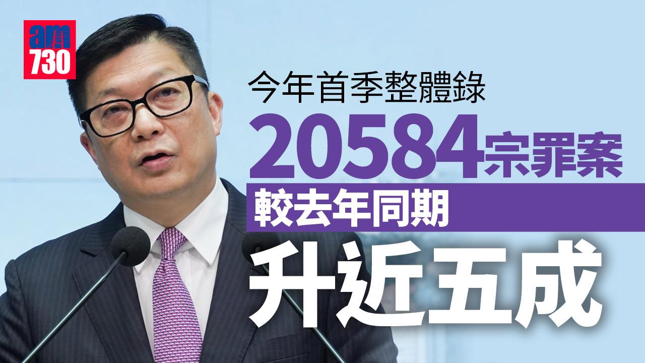 首季罪案按年增近五成至逾2萬宗　鄧炳強：去年疫情最嚴重傳統罪案少