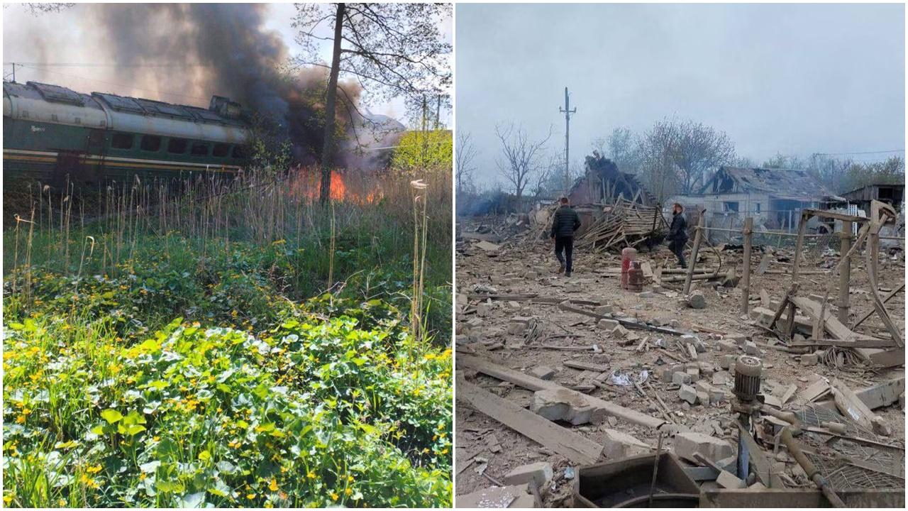 俄羅斯有貨運列車遭破壞出軌，美國估計俄軍近5個月有10萬兵戰死。(Twitter)