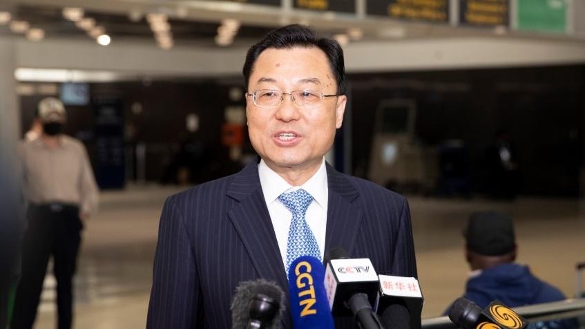 新任駐美大使謝鋒履新，稱為捍衛中國利益及增進中美交流合作而來。(中國駐美大使館網頁圖片)