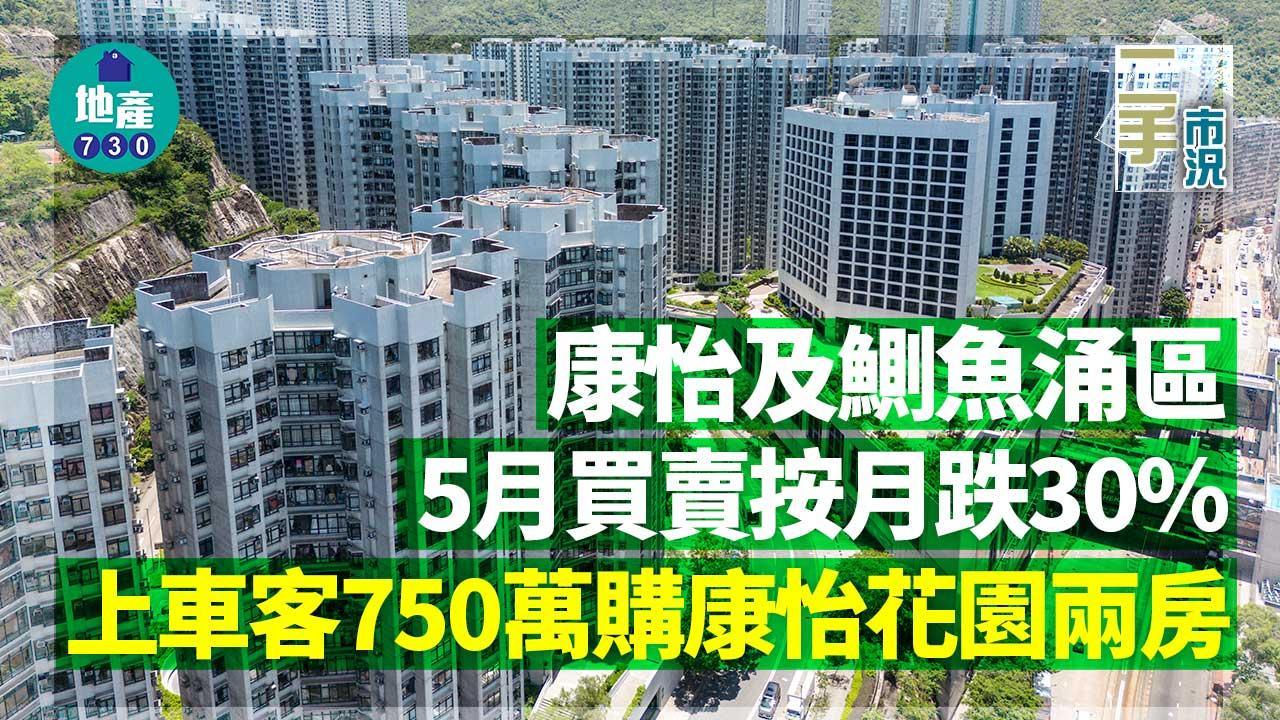 二手市況｜康怡及鰂魚涌區5月買賣按月跌30% 上車客750萬購康怡花園兩房