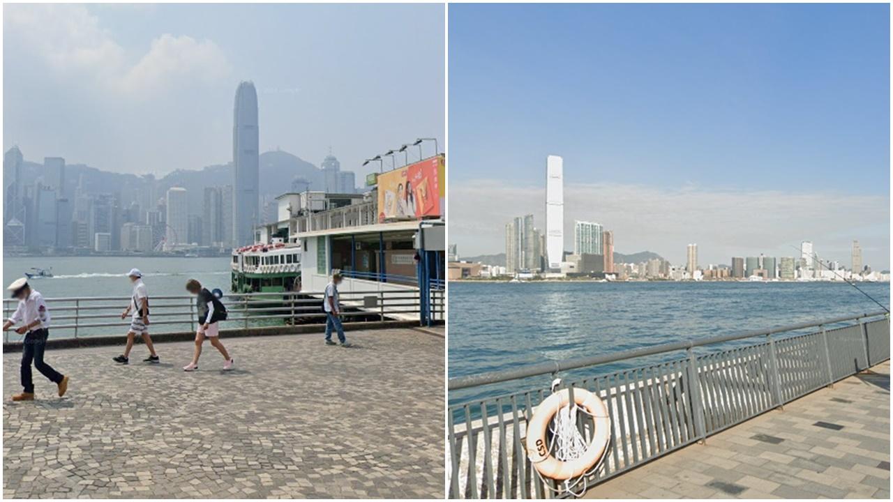 3分鐘內兩男女分別於尖沙咀及西環跳海獲救。(Google Map)