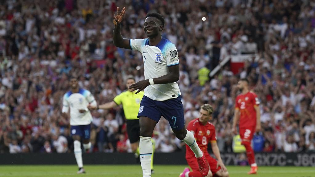 歐國外｜沙卡國際賽首戴帽   英格蘭7:0血洗北馬其頓  (美聯社)