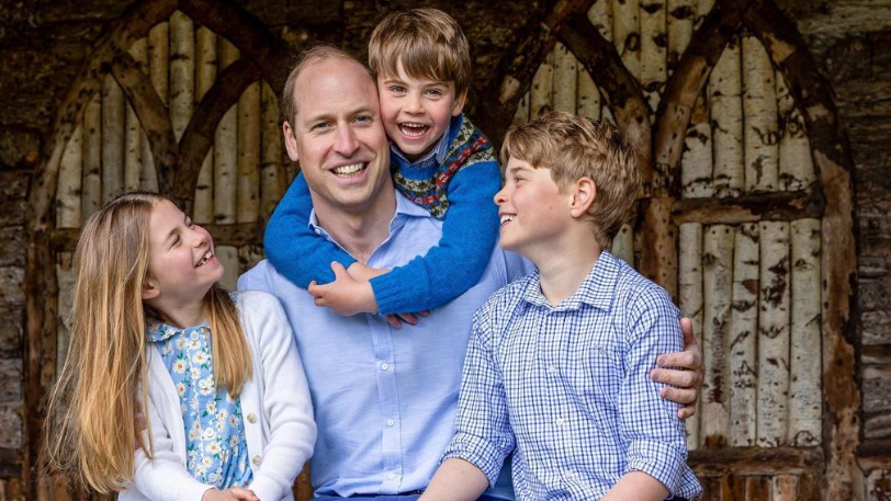 英國王室｜威廉發布父親節「曬命」照 兩仔一女笑關懷 細仔從後攬住爸爸超溫馨