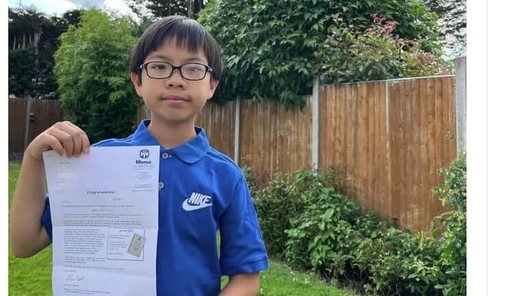 倫敦媒體報道香港移民男童Adrian Li在門薩智商測驗中追平歷來最高分162分。(互聯網)