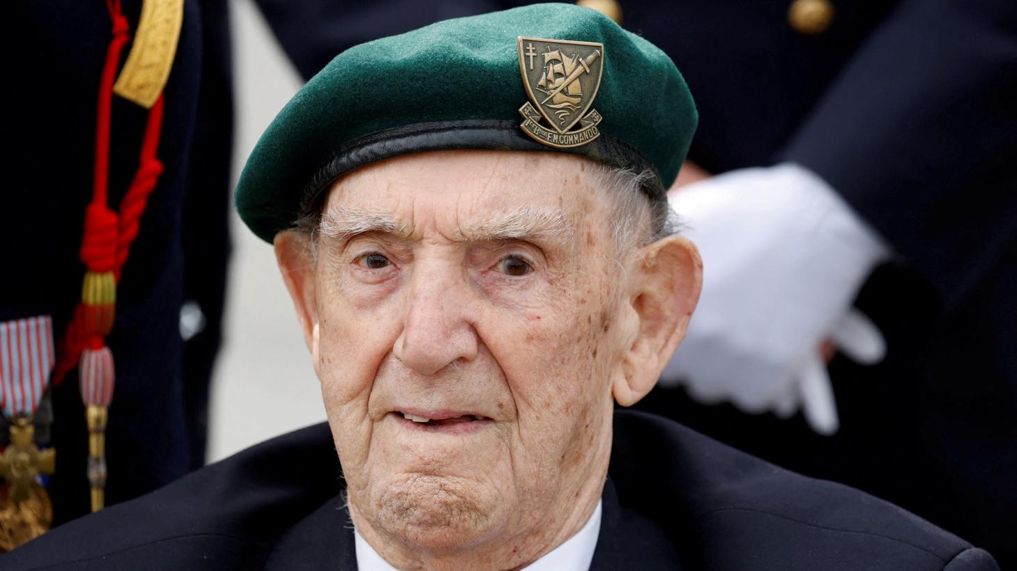 法國唯一尚存參與二戰諾曼第登陸的突擊隊員戈蒂埃周一離世，享年100歲。(路透社)