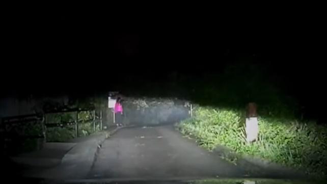 山頂深夜驚現擔遮紅衣女，網民：把女聲仲恐怖。(車cam L(香港群組)@FB)