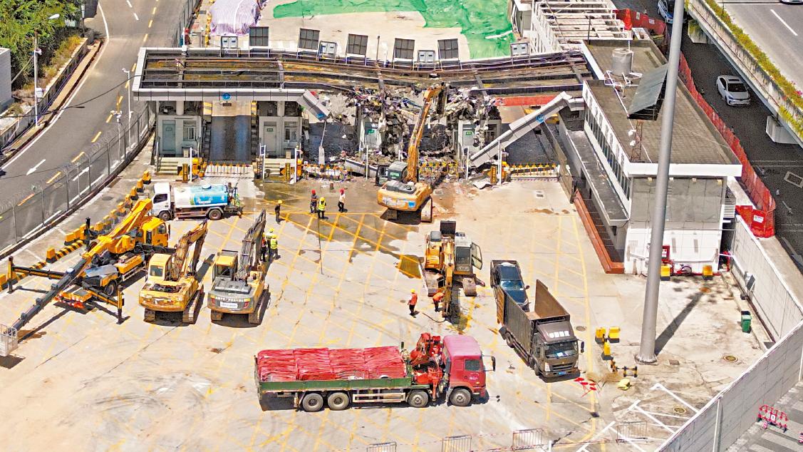 文錦渡口岸路面突沉降 急停北上 過境巴士改經香園圍 內地鮮活如常供港