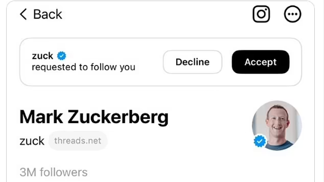 Threads｜朱克伯格想加好友 這人竟然拒絕 更貼堂展示