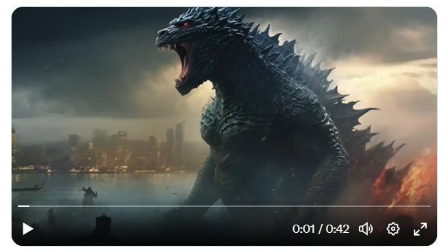 福島核污水｜中國駐北愛總領事張美芳在社交平台X發布哥斯拉動畫影片。(互聯網)