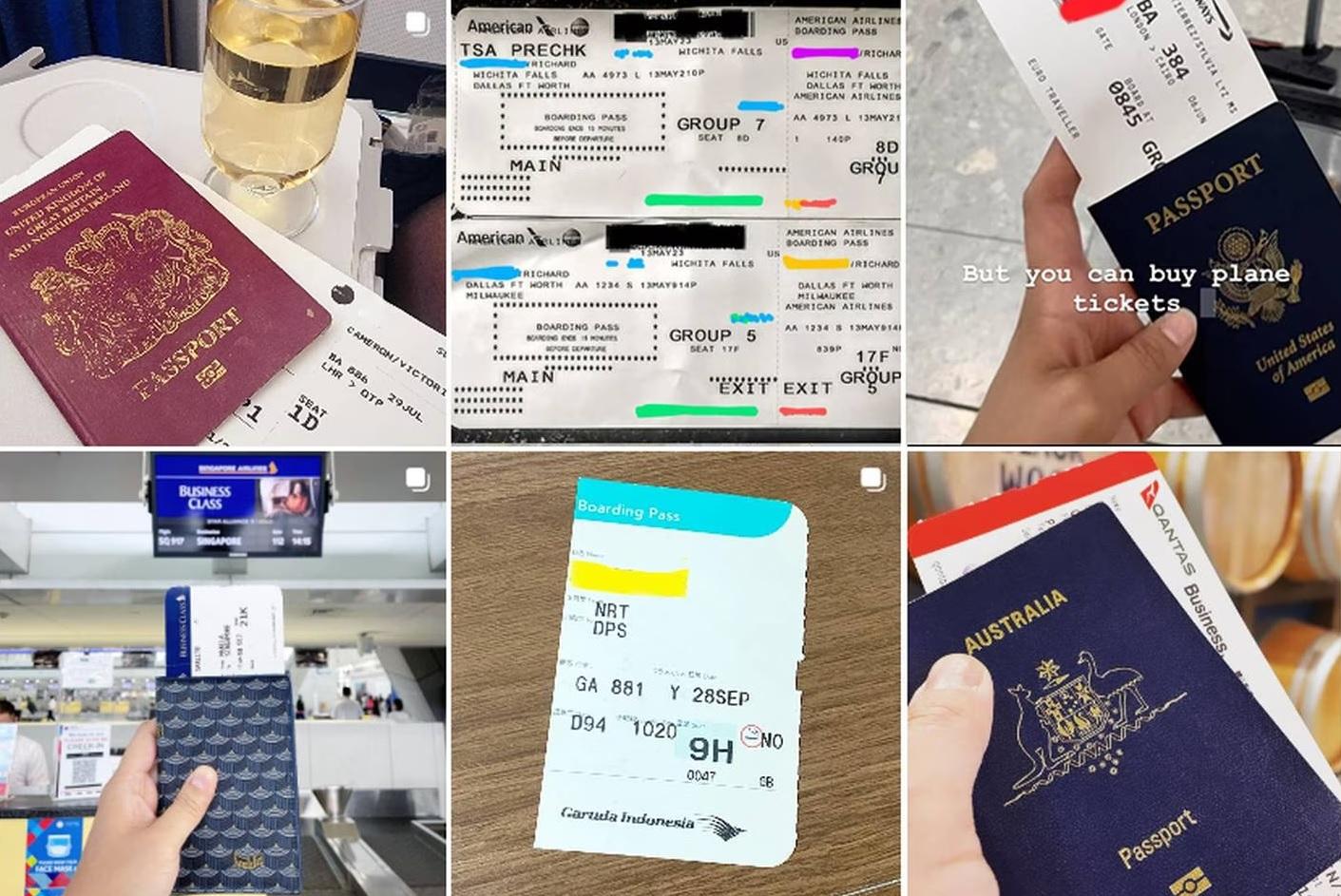 外遊注意｜網民在社交平台上傳登機證和護照照片，讓黑客有機會竊取個人資料。(互聯網)