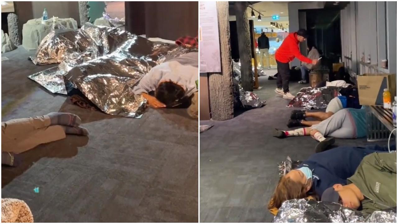 纜車比雷劈停運，加拿大國家公園逾300人被困瞓地過夜。(X)