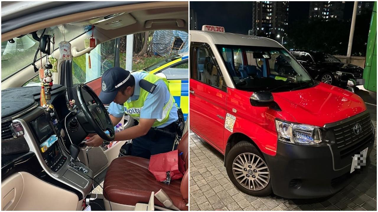 警方放蛇打擊黑的及白牌車，迪士尼外拘2名司機。(警方圖片)