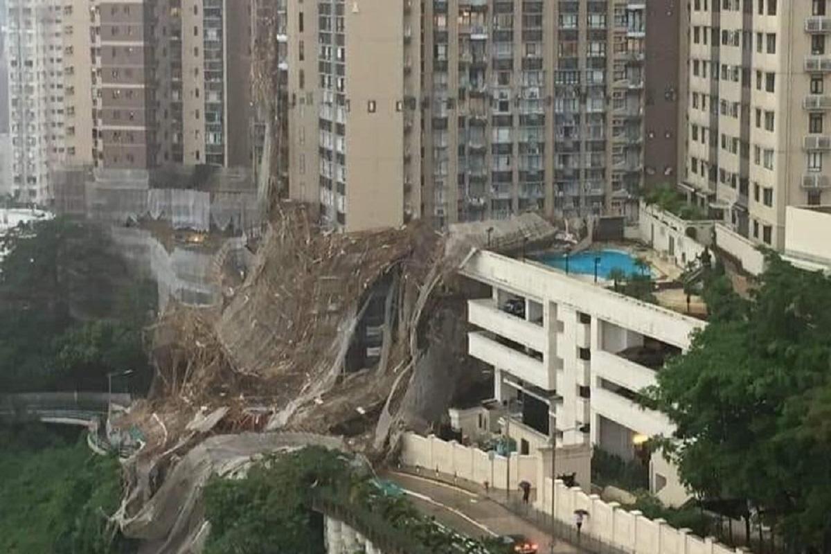 跑馬地樂活道2021年10月發生棚架倒塌致命意外。(網上圖片)